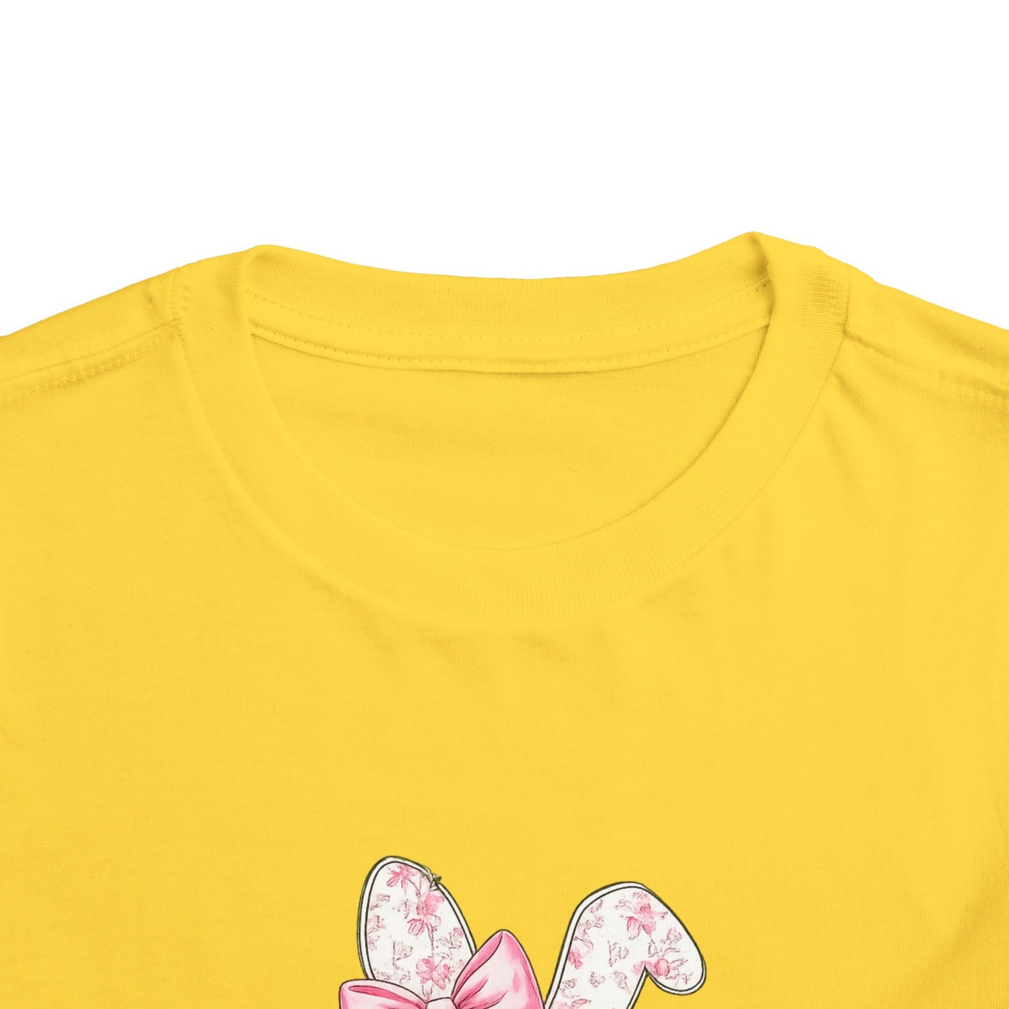 Toddler Tee — Pink Floral Bunny "Happy Easter"