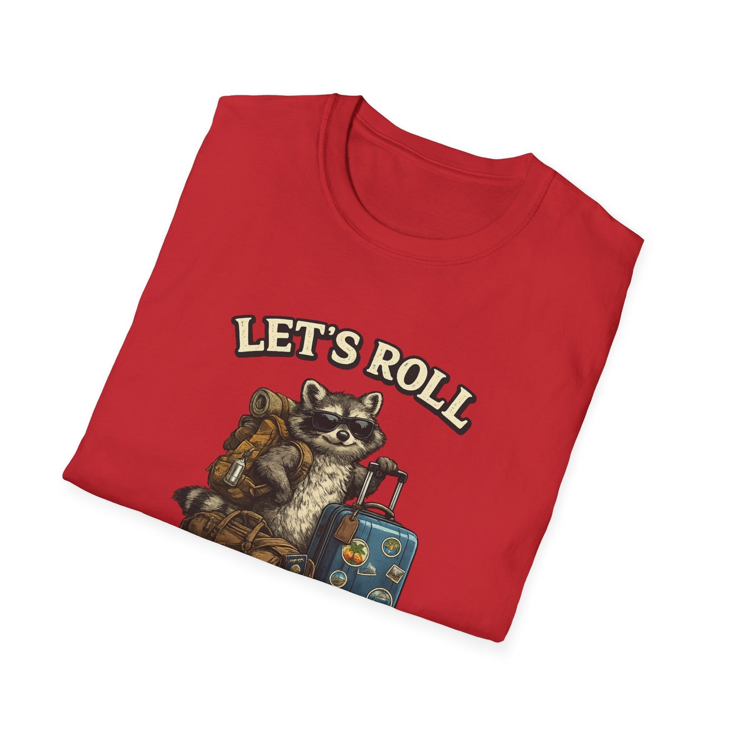 Unisex Raccoon "Let's Roll Butthole" Softstyle T-Shirt