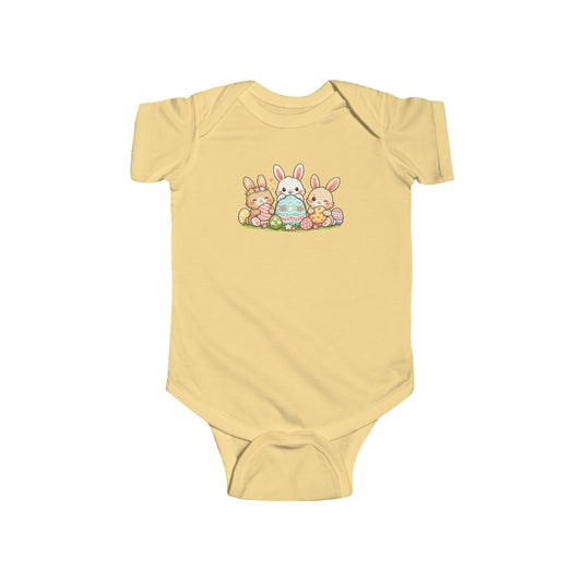Easter Bunny Trio Infant Bodysuit — Cute Pastel Baby Onesie