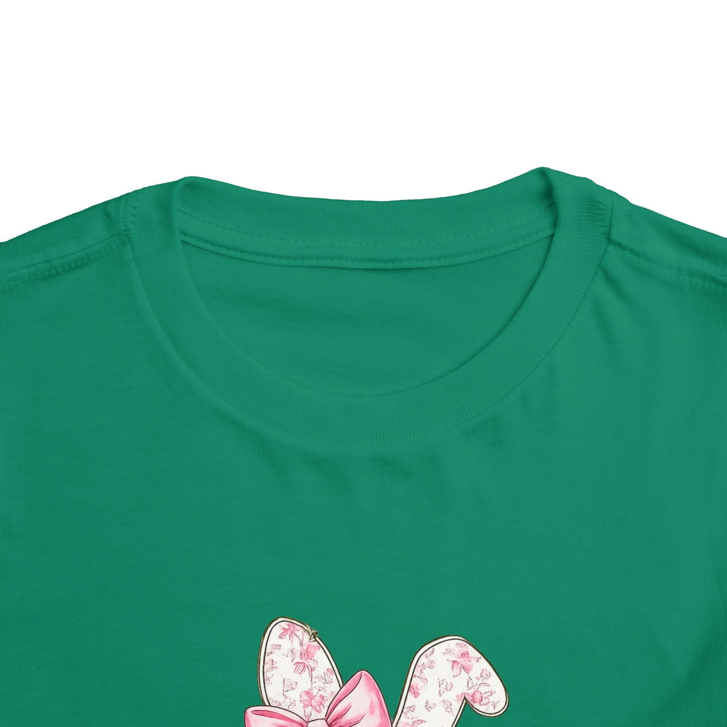 Toddler Tee — Pink Floral Bunny "Happy Easter"