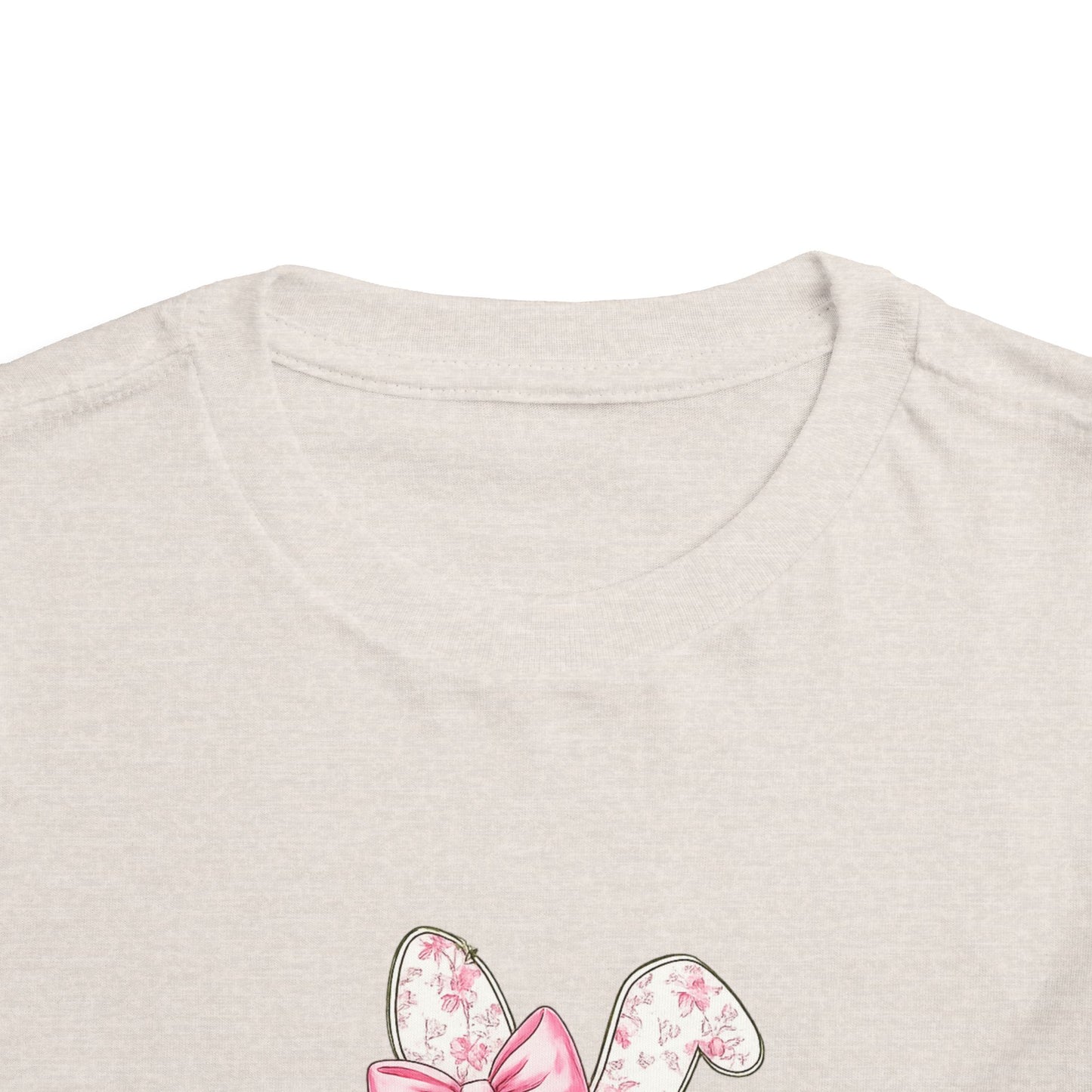 Toddler Tee — Pink Floral Bunny "Happy Easter"
