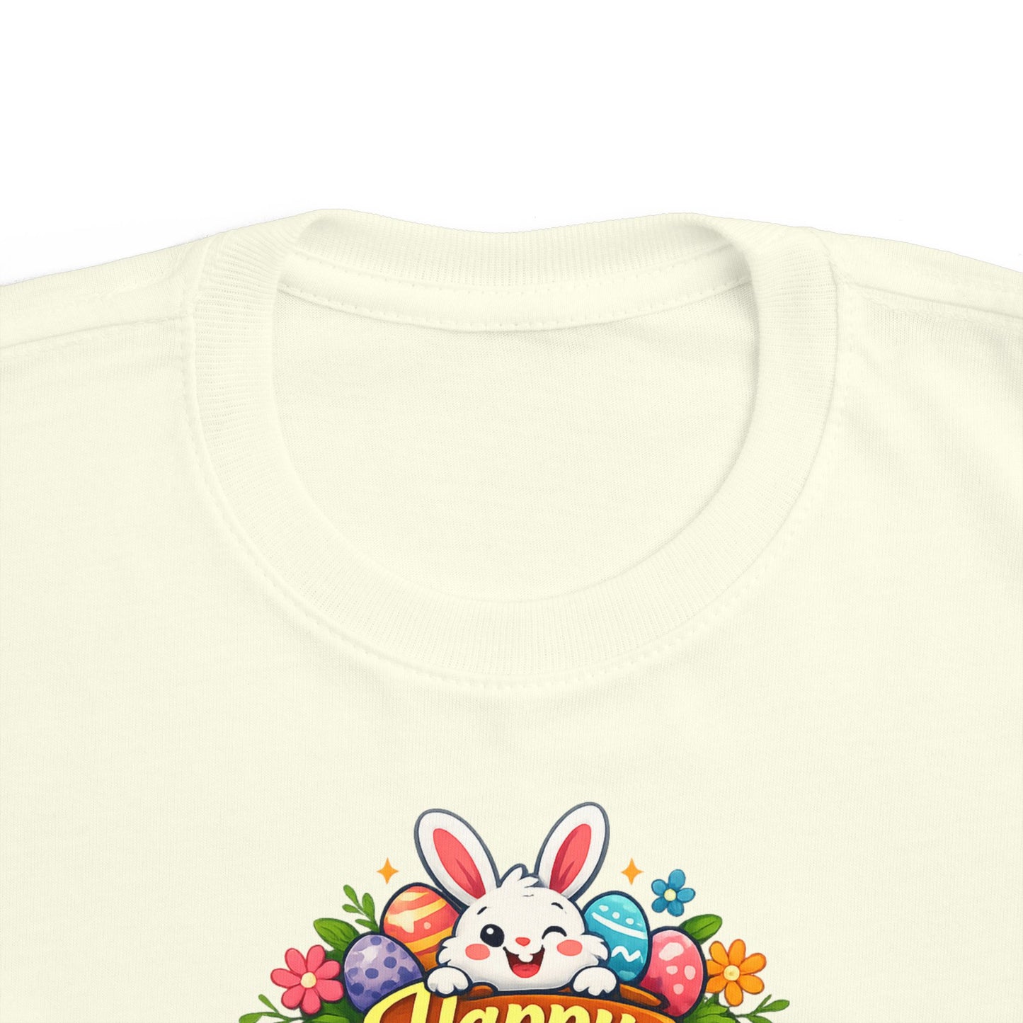 Toddler Easter Tee — "Happy Easter" Bunny & Eggs Spring Graphic