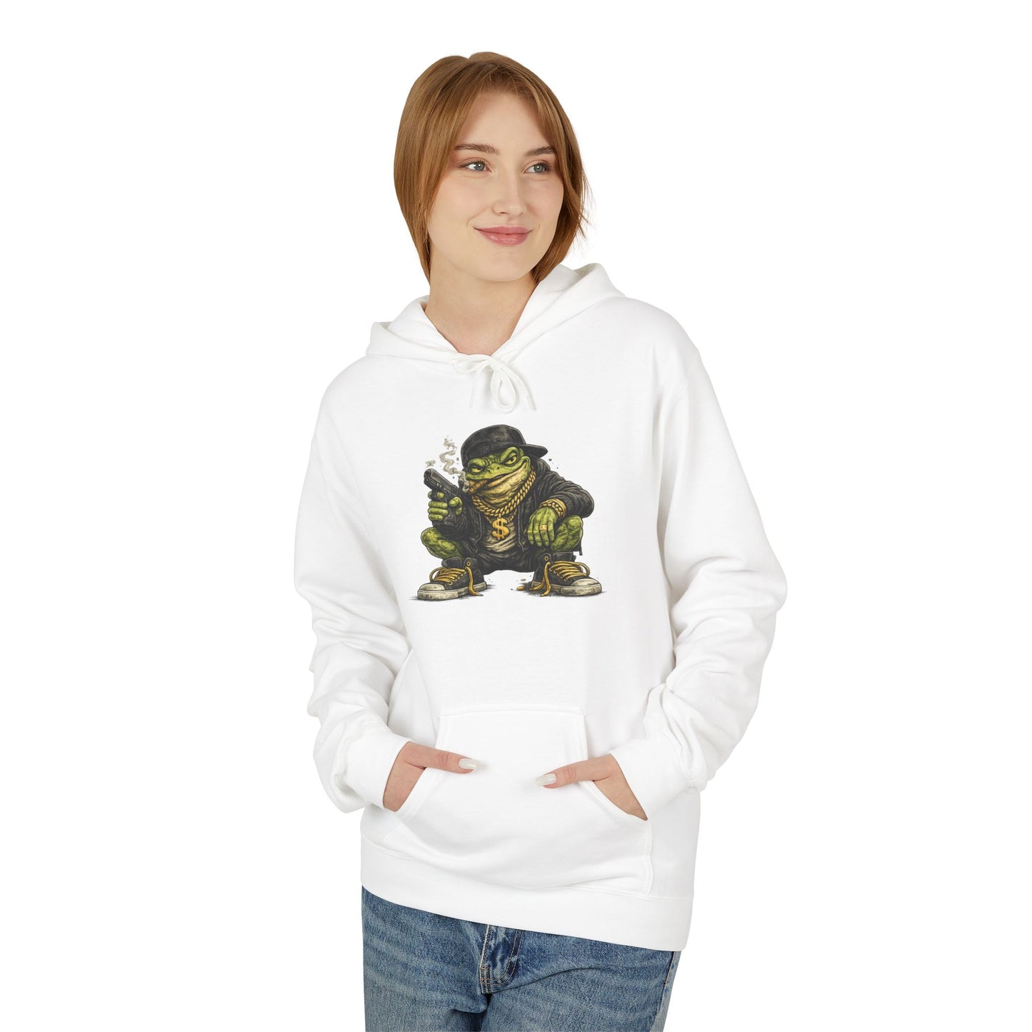 Hoodie — Retro Gangster Frog Graphic Hoodie