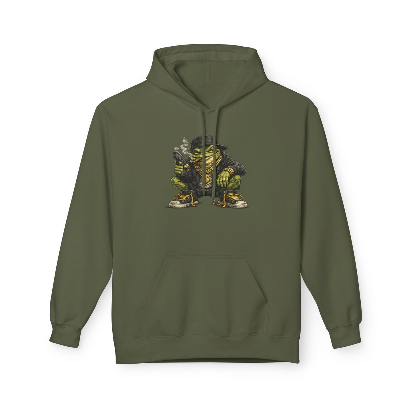 Hoodie — Retro Gangster Frog Graphic Hoodie