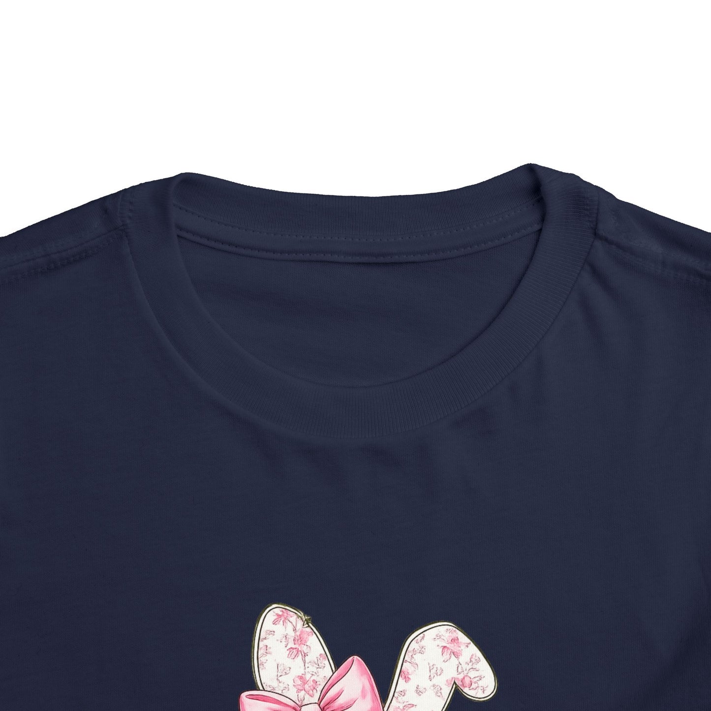 Toddler Tee — Pink Floral Bunny "Happy Easter"