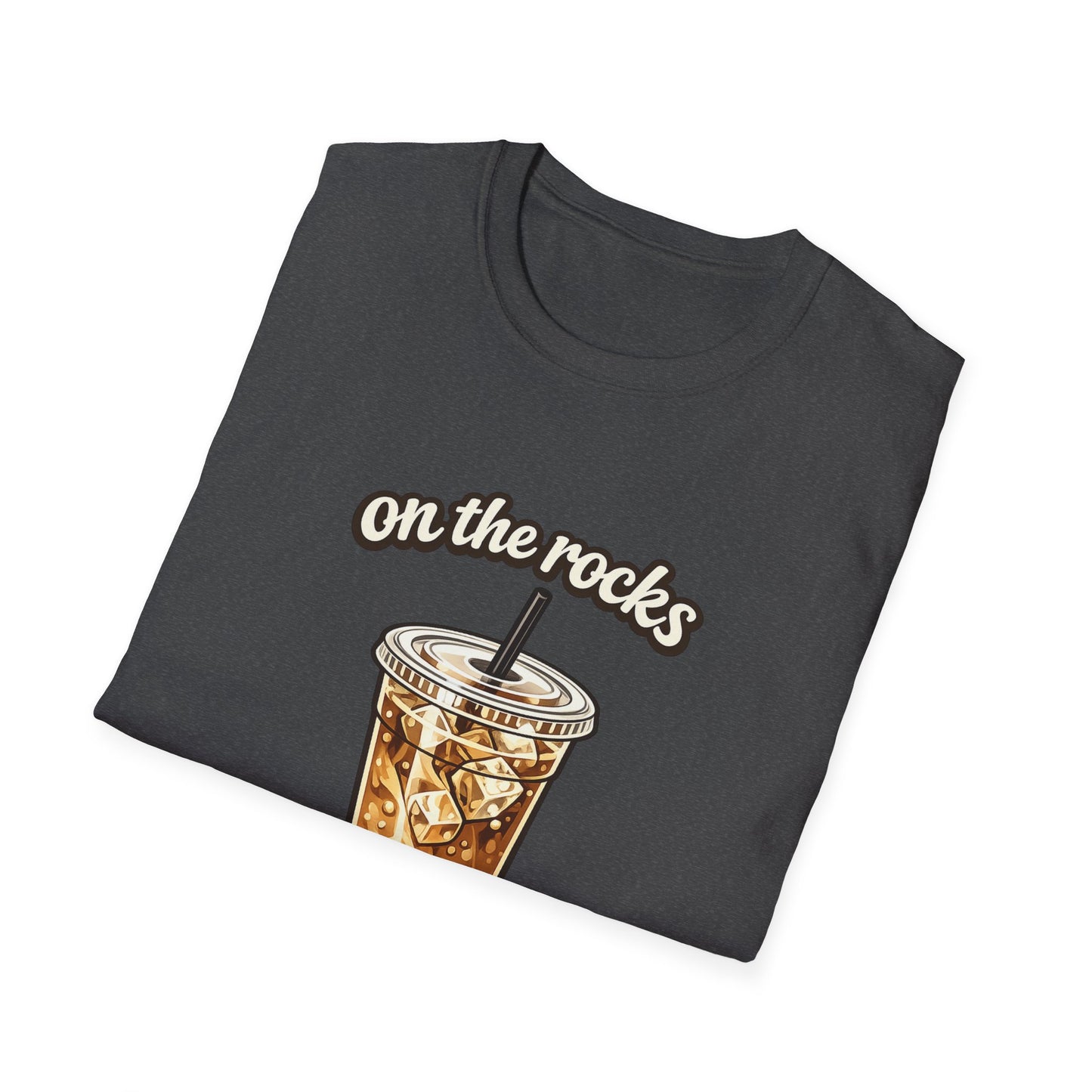 Iced Coffee "On the Rocks" T-Shirt - Coffee Lover Graphic Tee