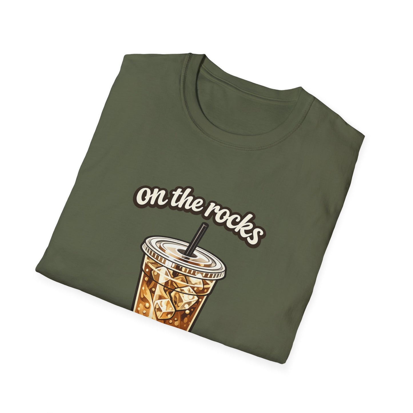 Iced Coffee "On the Rocks" T-Shirt - Coffee Lover Graphic Tee