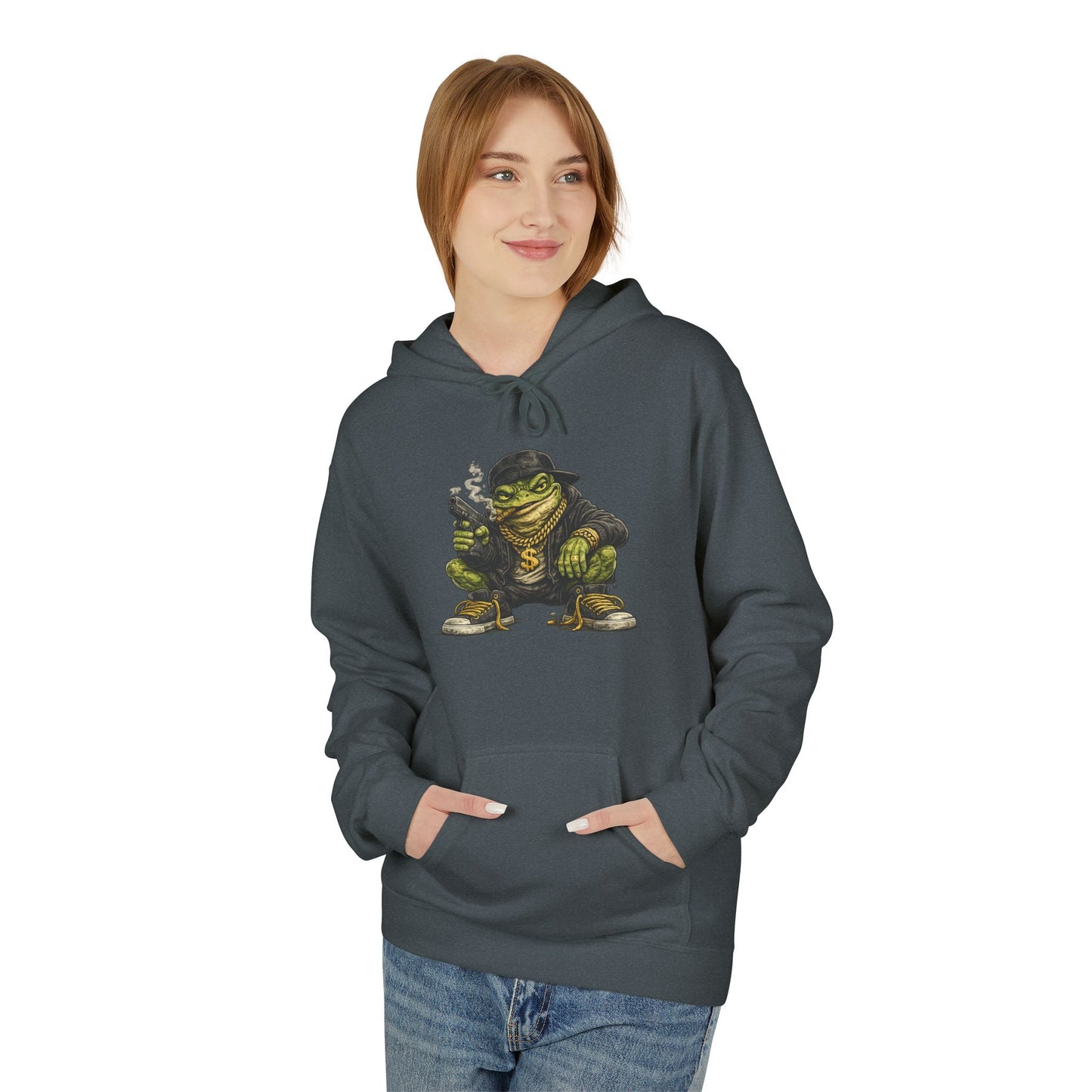 Hoodie — Retro Gangster Frog Graphic Hoodie