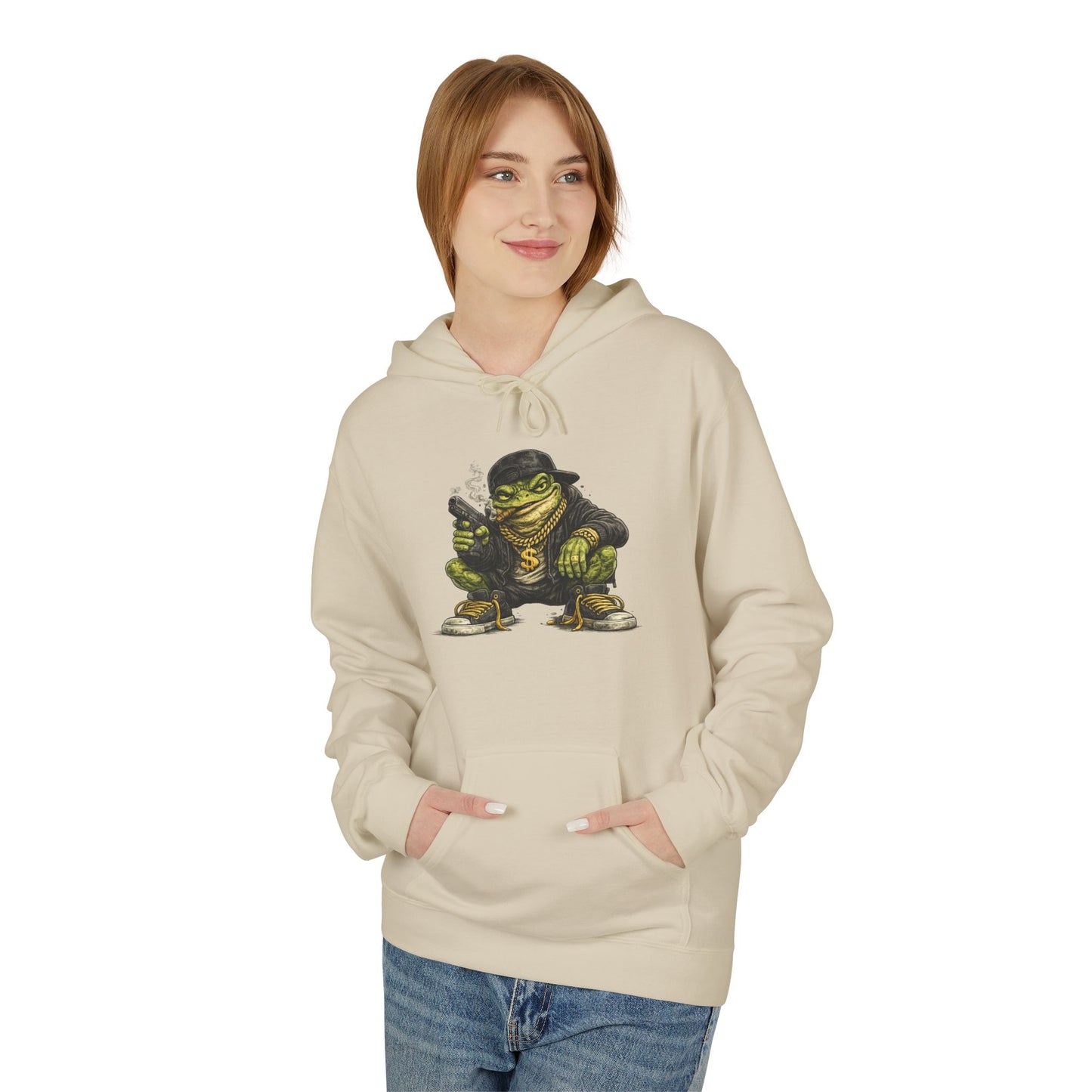 Hoodie — Retro Gangster Frog Graphic Hoodie