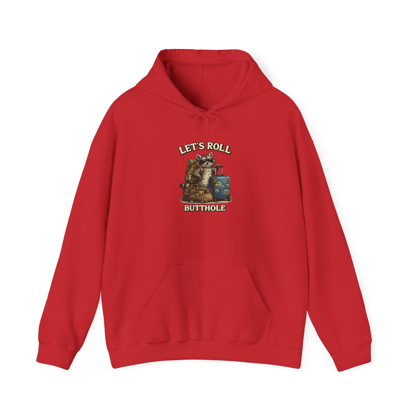 Unisex Raccoon "Let's Roll Butthole" Heavy Blend™ Hooded Sweatshirt