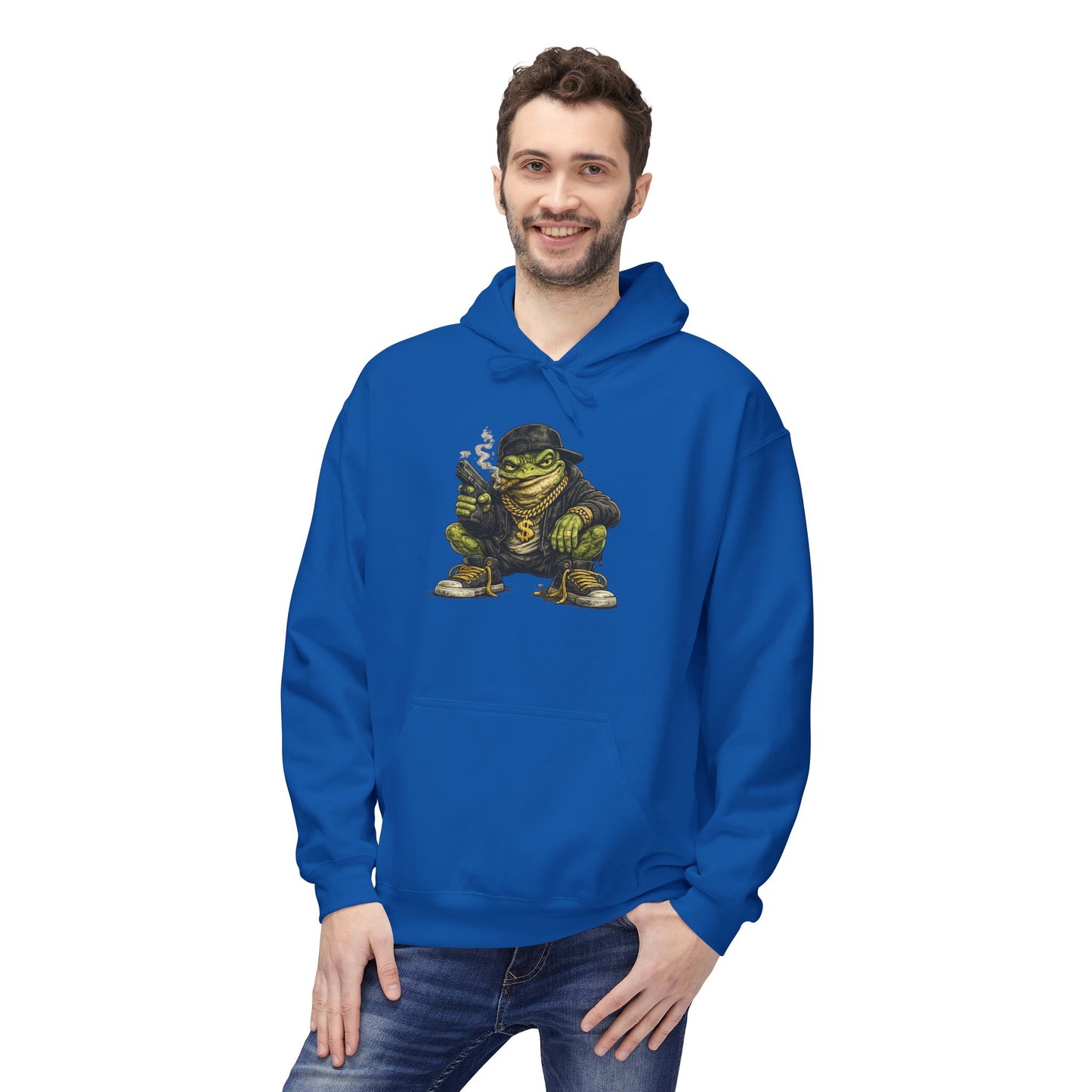 Hoodie — Retro Gangster Frog Graphic Hoodie