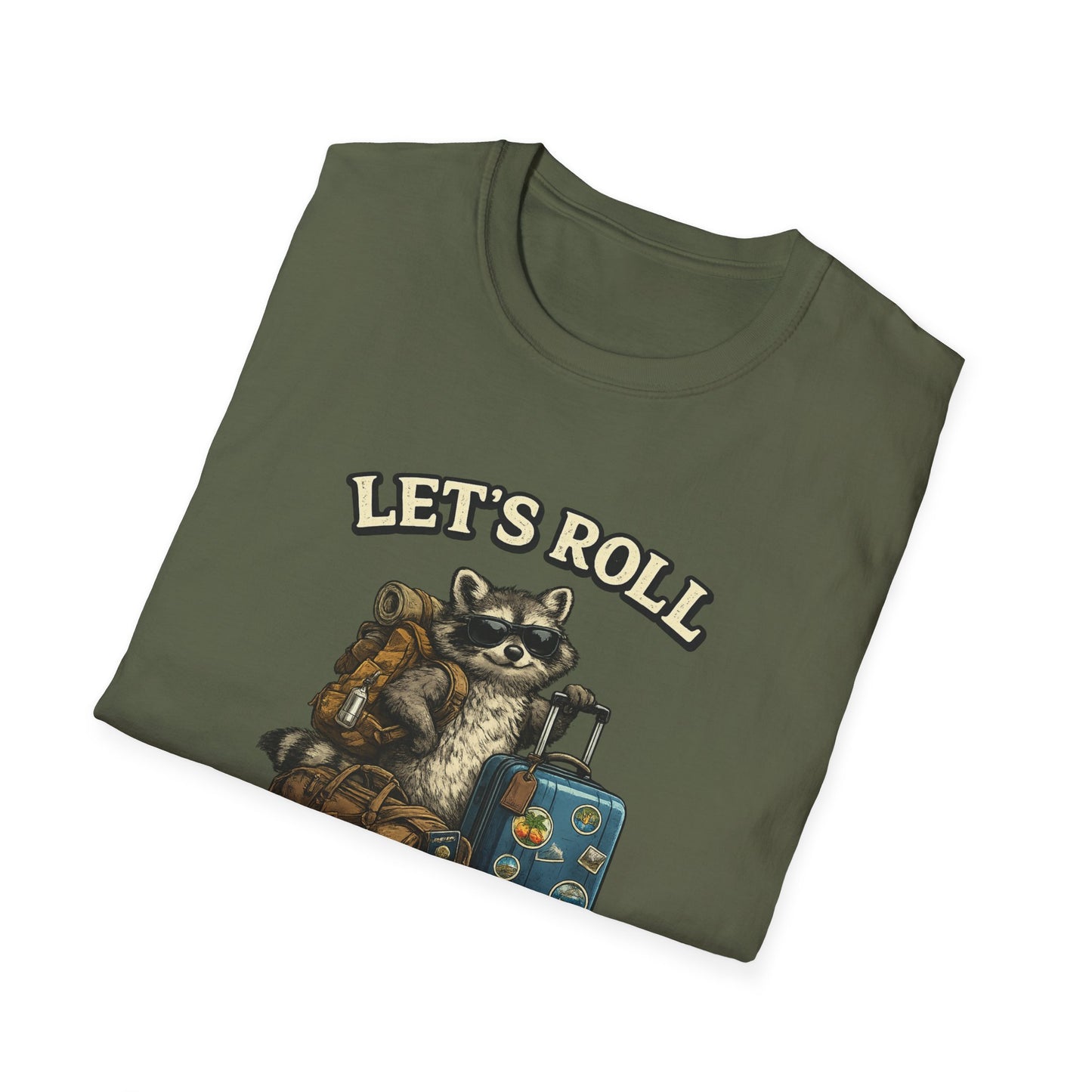 Unisex Raccoon "Let's Roll Butthole" Softstyle T-Shirt