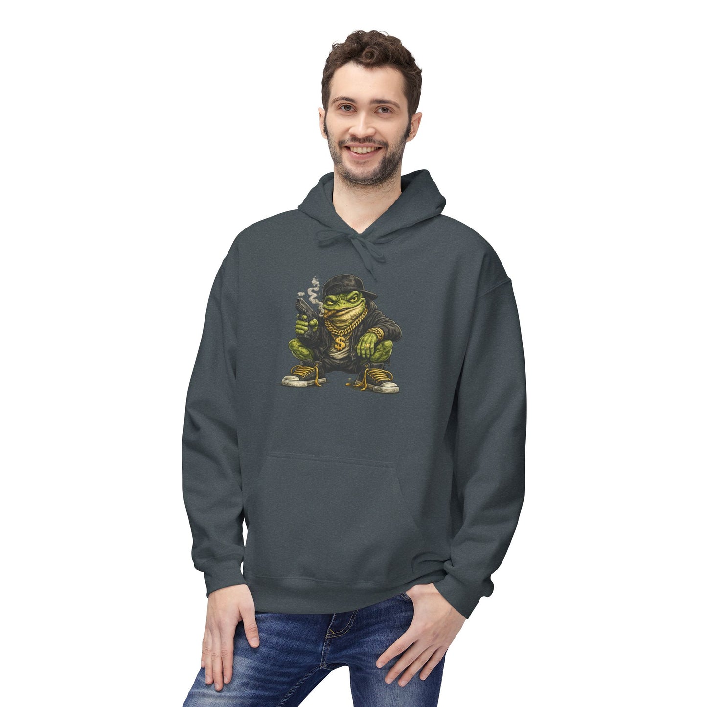 Hoodie — Retro Gangster Frog Graphic Hoodie