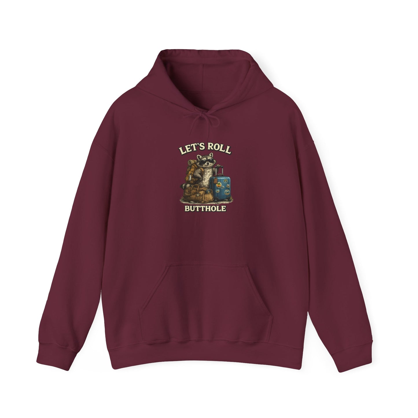 Unisex Raccoon "Let's Roll Butthole" Heavy Blend™ Hooded Sweatshirt