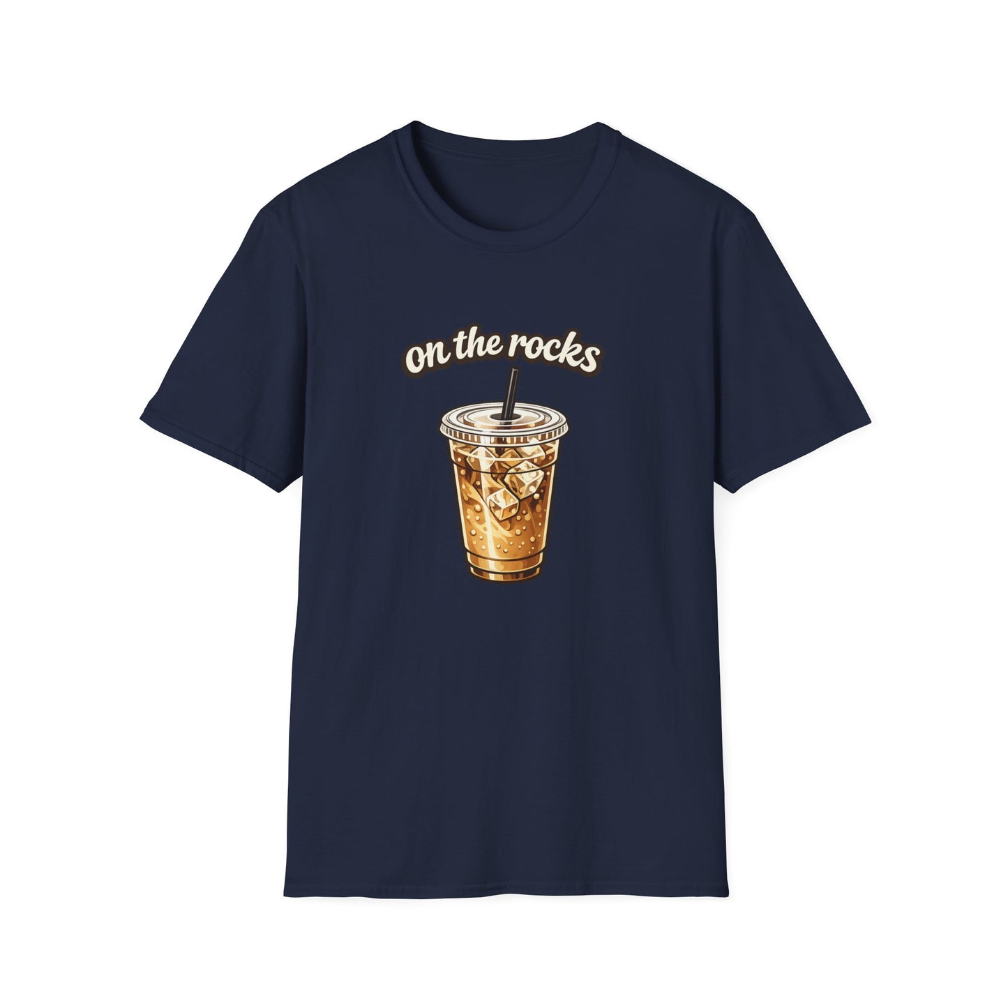 Iced Coffee "On the Rocks" T-Shirt - Coffee Lover Graphic Tee