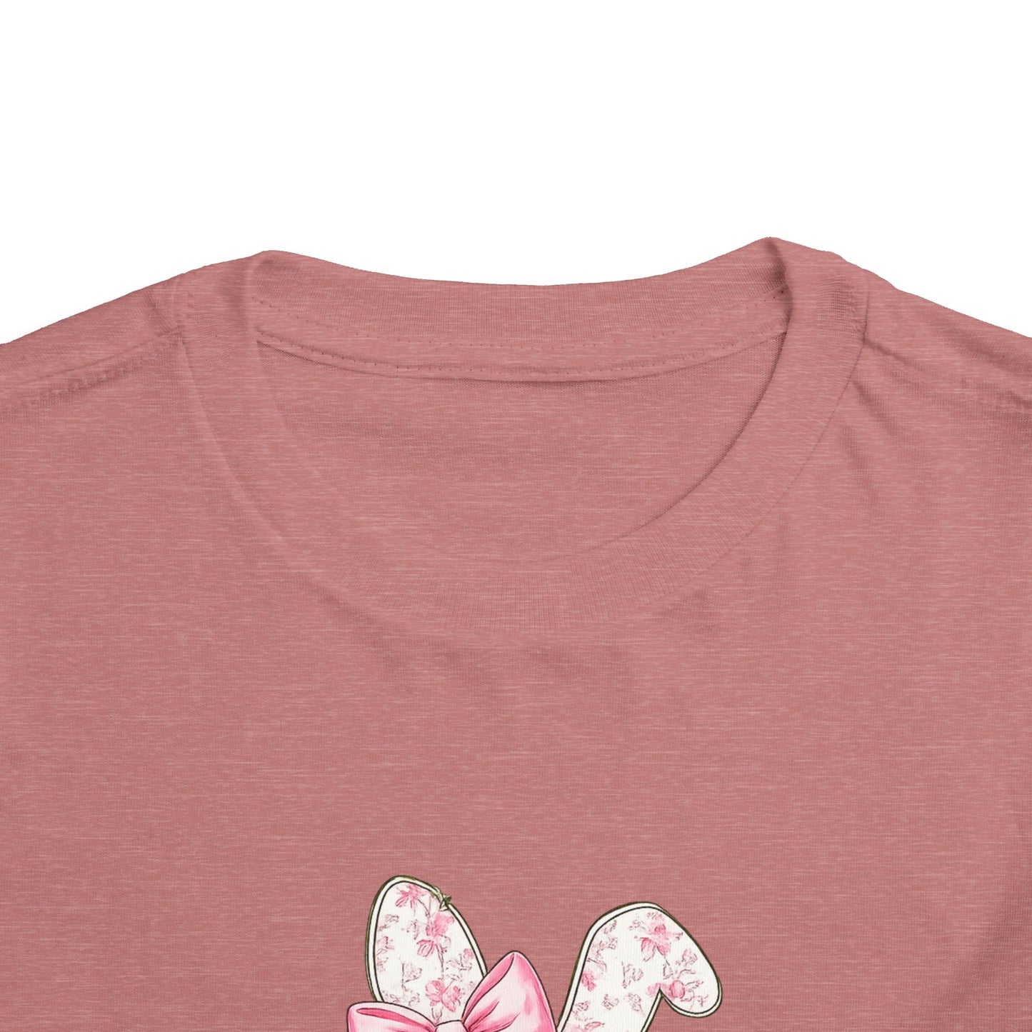 Toddler Tee — Pink Floral Bunny "Happy Easter"